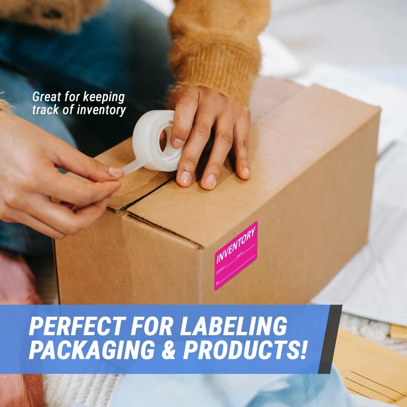 OfficeSmartLabels Inventory Labels (2.5 x 1.5 inch, Bright Yellow & Pink - 600 Labels) Inventory Count Writable Stickers for Inventory Management or Inventory Control - Image 5